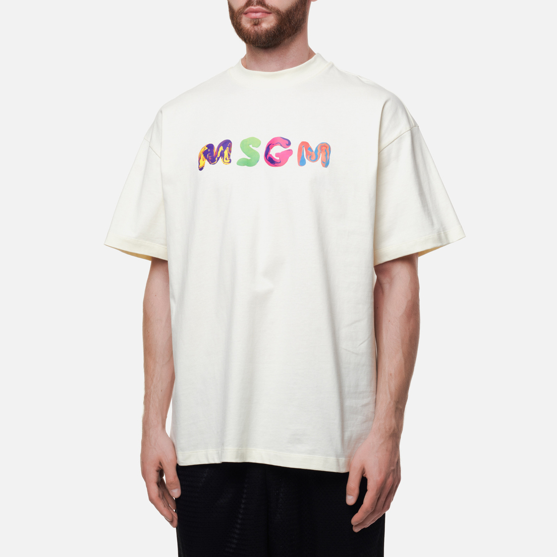 MSGM Мужская футболка Multicolored Logo