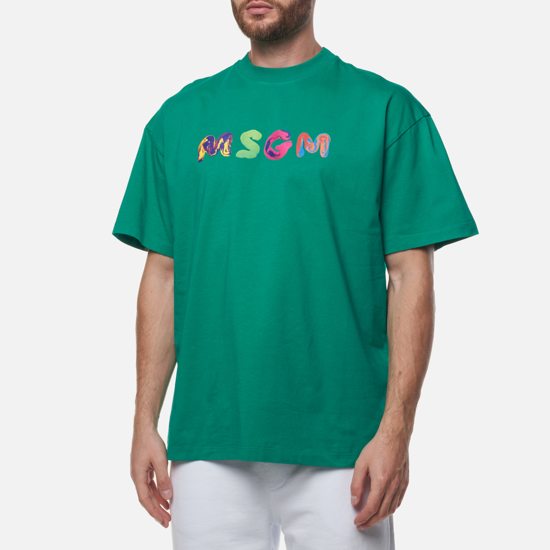 MSGM Мужская футболка Multicolored Logo