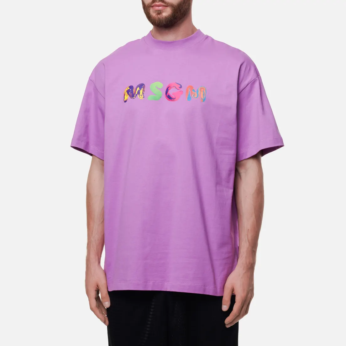 MSGM Мужская футболка Multicolored Logo