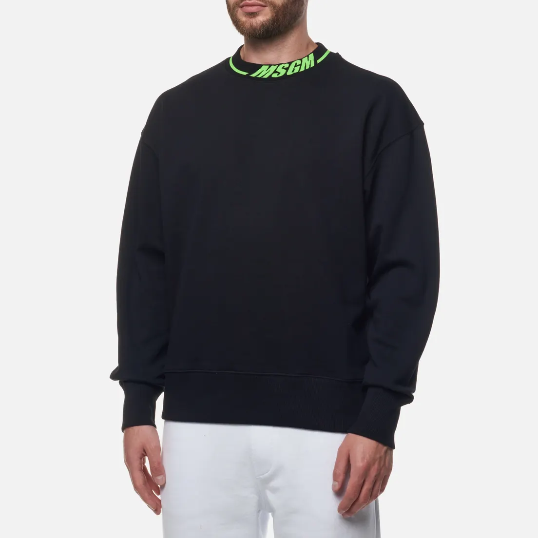 MSGM Мужская толстовка Logo Neckline Crew Neck