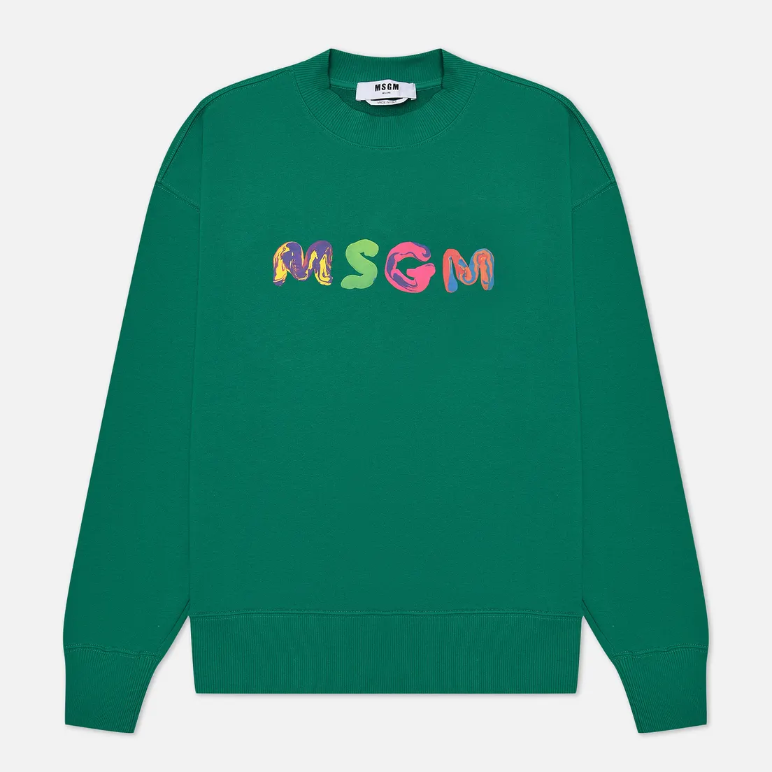 MSGM Мужская толстовка Multicolor Logo Crew Neck