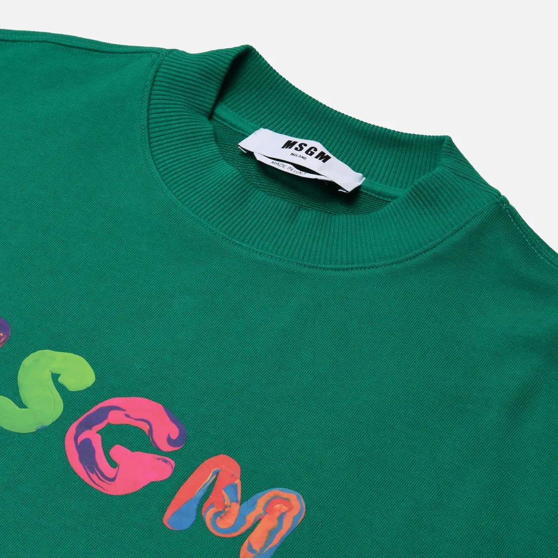 MSGM Мужская толстовка Multicolor Logo Crew Neck