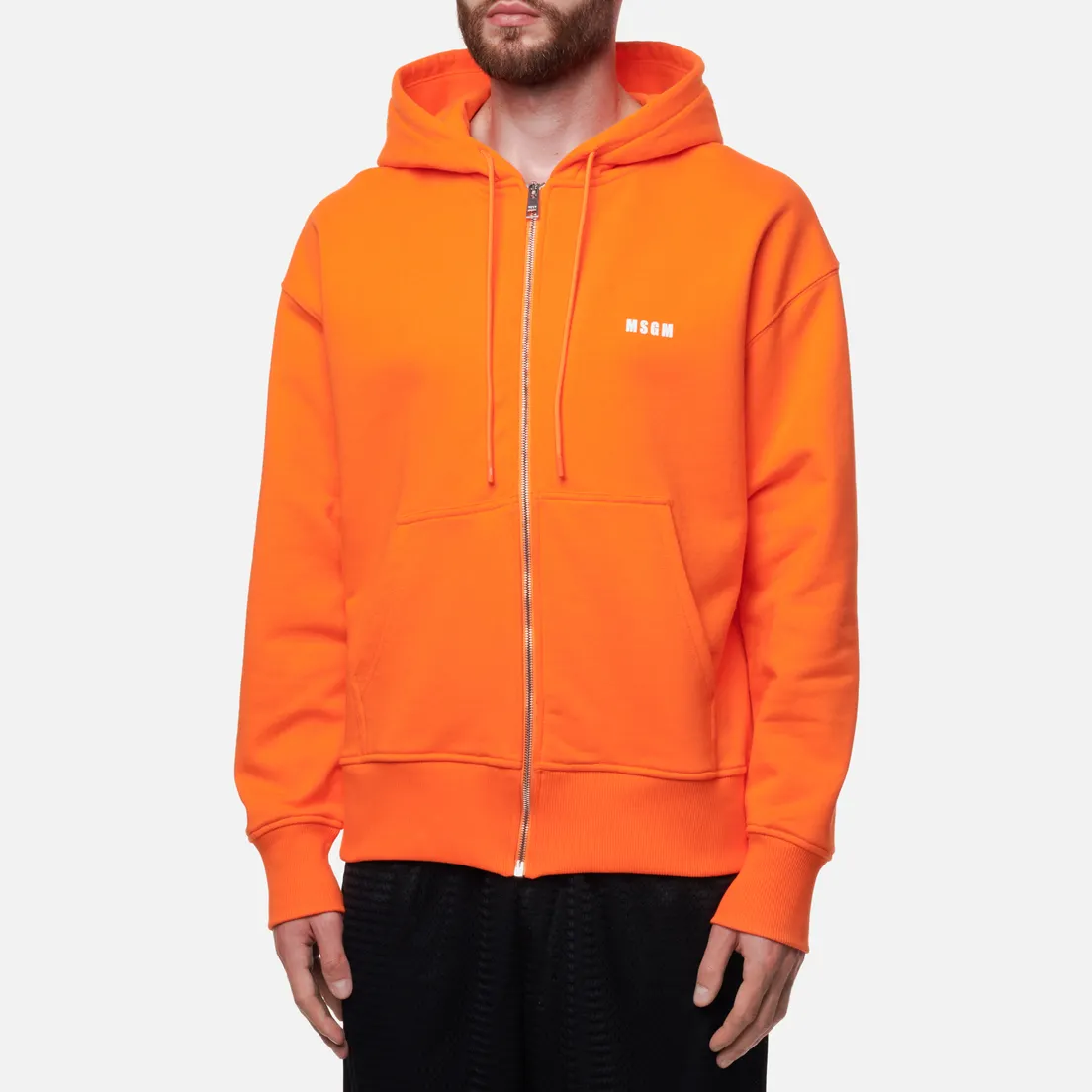 MSGM Мужская толстовка Micrologo Full Zip Hoodie