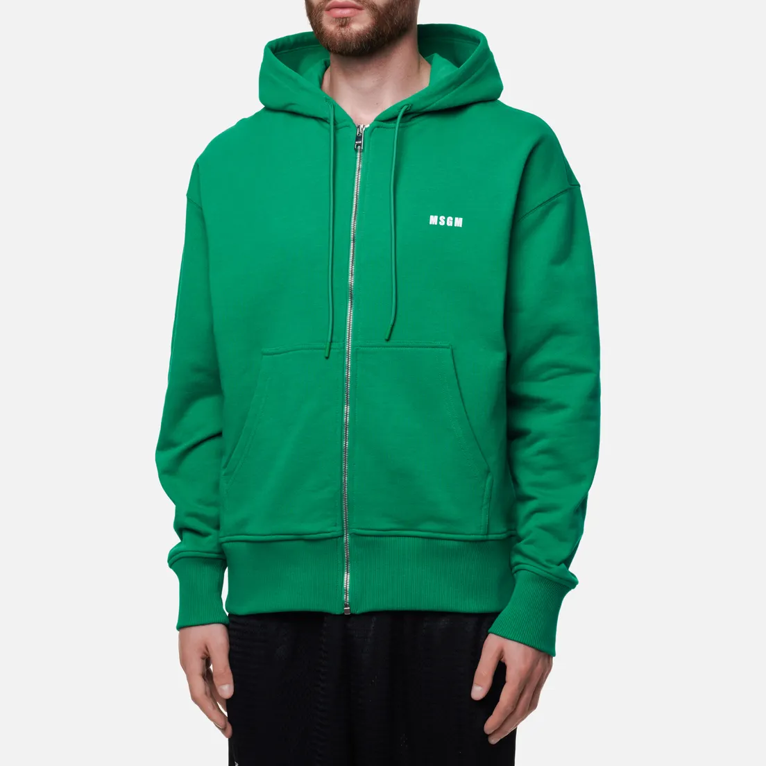 MSGM Мужская толстовка Micrologo Full Zip Hoodie