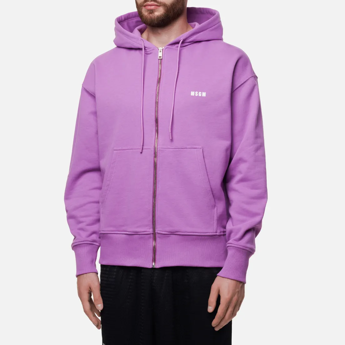 MSGM Мужская толстовка Micrologo Full Zip Hoodie