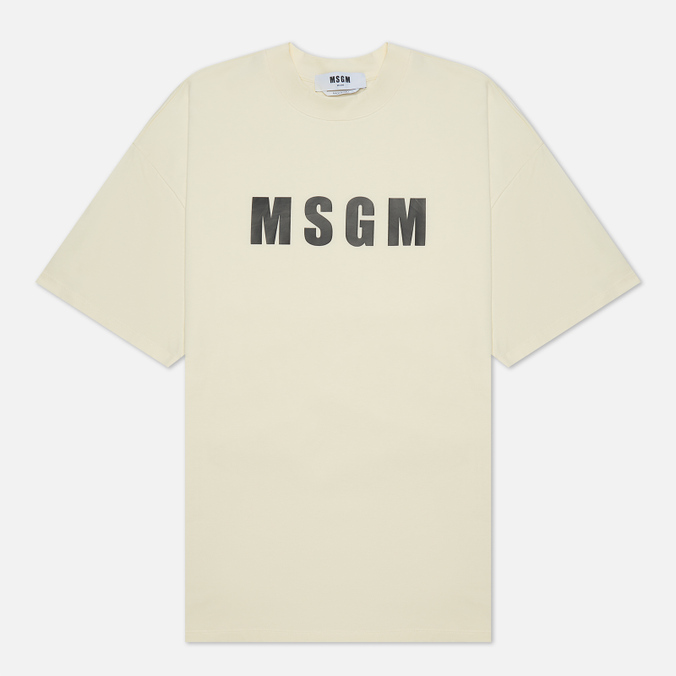 Мужская футболка MSGM, цвет бежевый, размер S 3340MM94 227798 02 Classic Logo Chest - фото 1