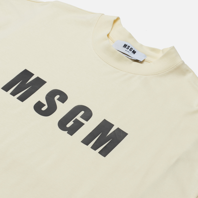 Мужская футболка MSGM, цвет бежевый, размер S 3340MM94 227798 02 Classic Logo Chest - фото 2