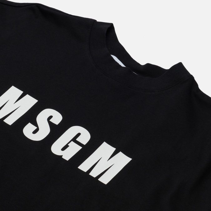 Мужская футболка MSGM, цвет чёрный, размер L 3340MM94 227798 99 Classic Logo Chest - фото 2