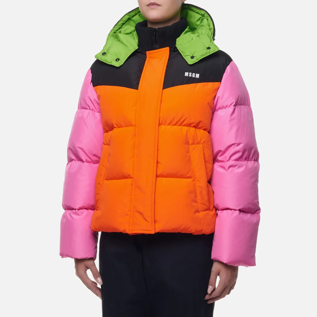 MSGM Женский пуховик Color Block Medium