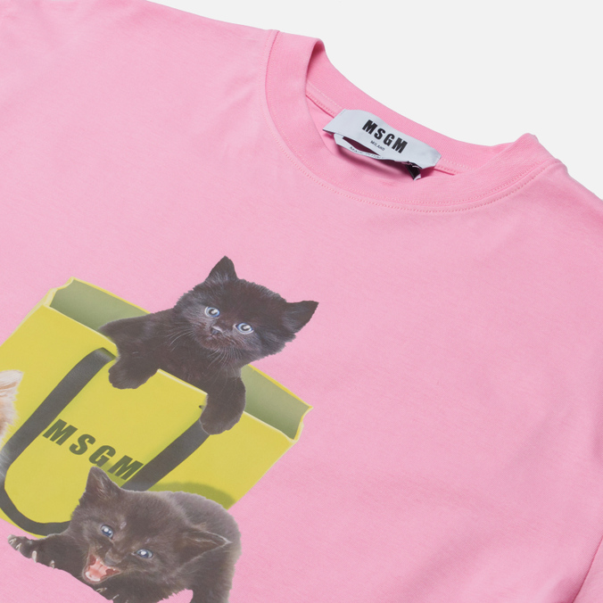 Женская футболка MSGM, цвет розовый, размер L 3341MDM172 227798 12 Three Kittens - фото 2