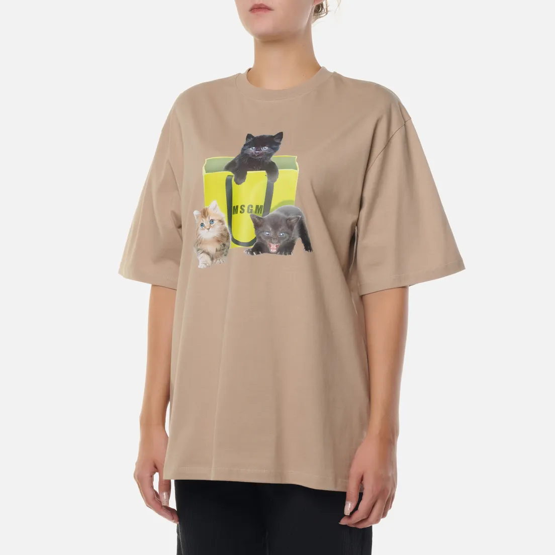 MSGM Женская футболка Three Kittens