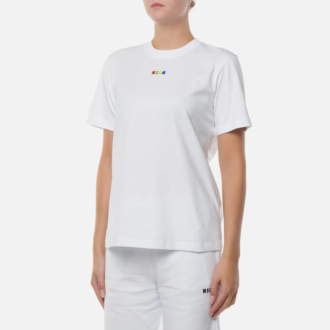 MSGM Женская футболка Multicolor Micrologo