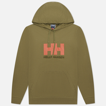 Мужская толстовка Helly Hansen HH Logo Hoodie, цвет оливковый, размер M