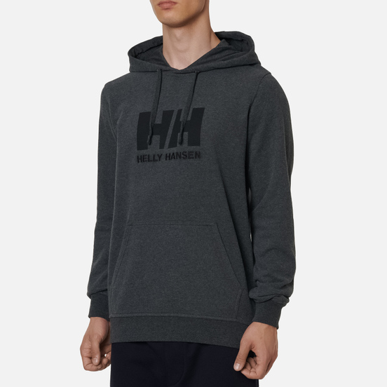 Мужская толстовка Helly Hansen HH Logo Hoodie Ebony Melange