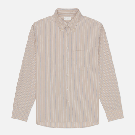 Мужская рубашка Universal Works Lazy Day Urban Stripe, цвет бежевый, размер M