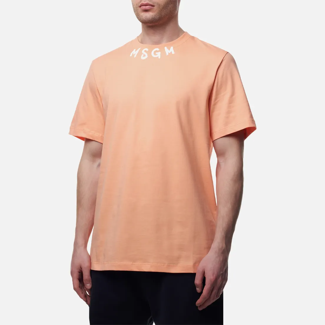 MSGM Мужская футболка Script Logo Neck
