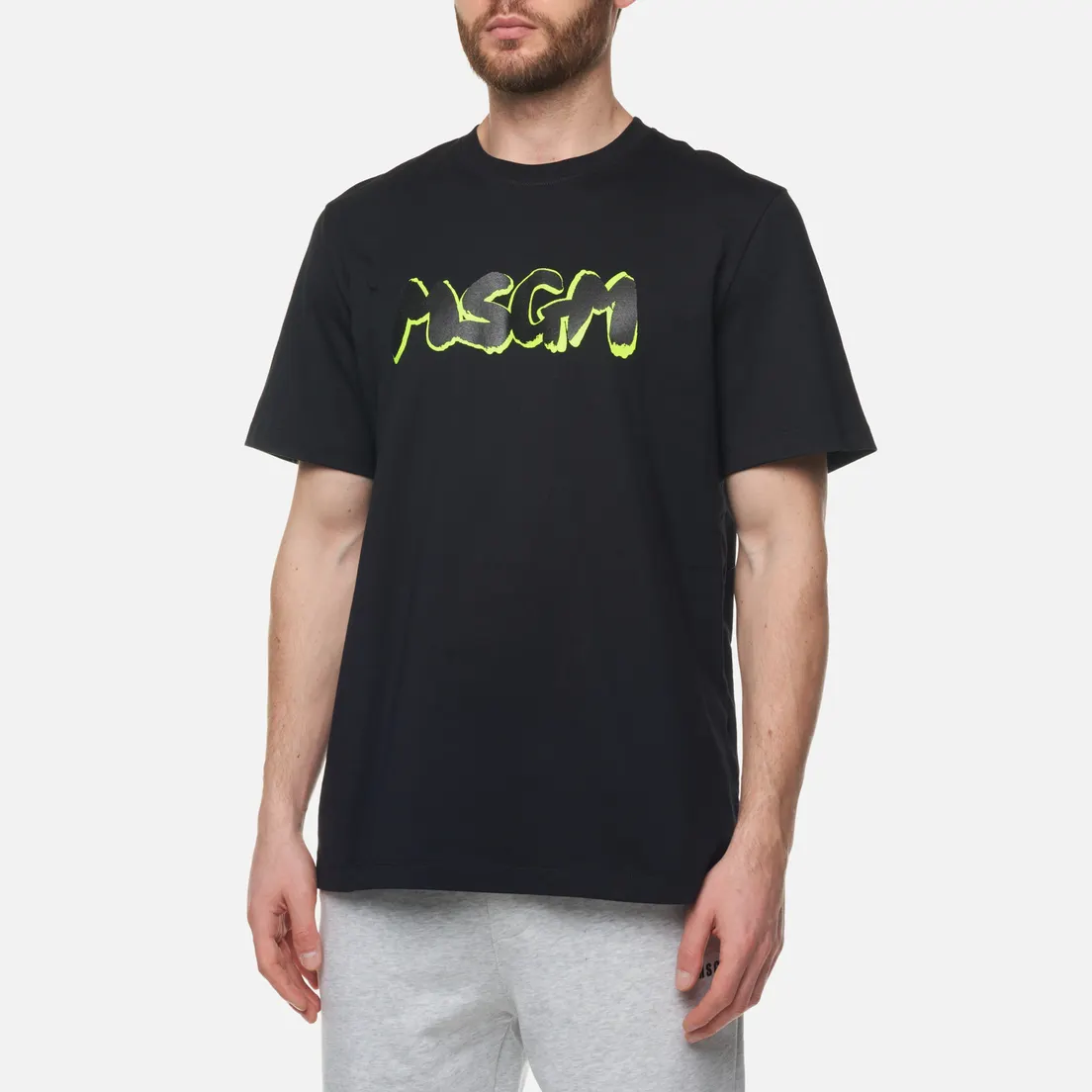 MSGM Мужская футболка Logo Fluorescent Shade