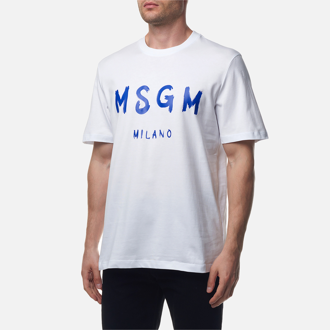 MSGM Мужская футболка Brush Stroke Logo