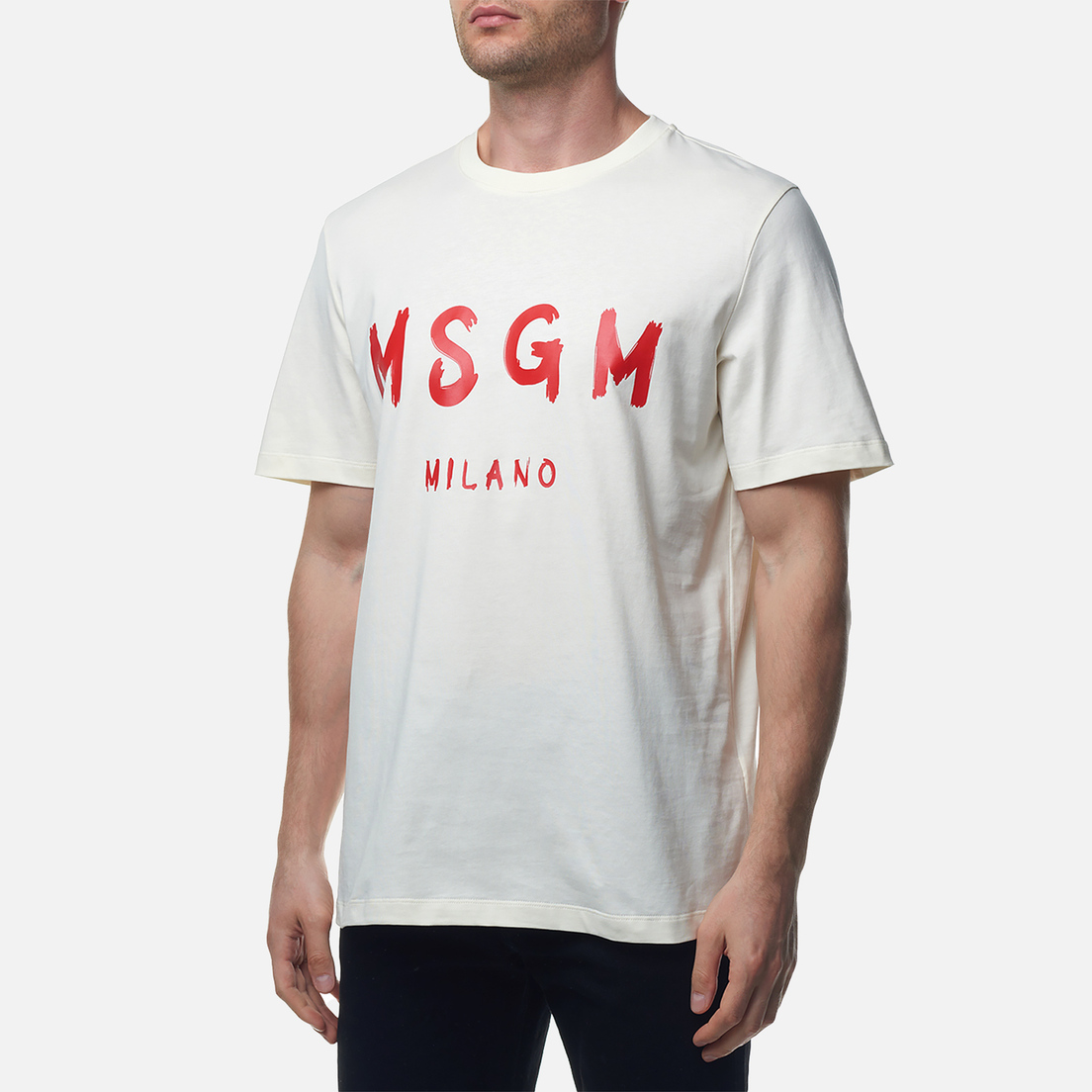 MSGM Мужская футболка Brush Stroke Logo