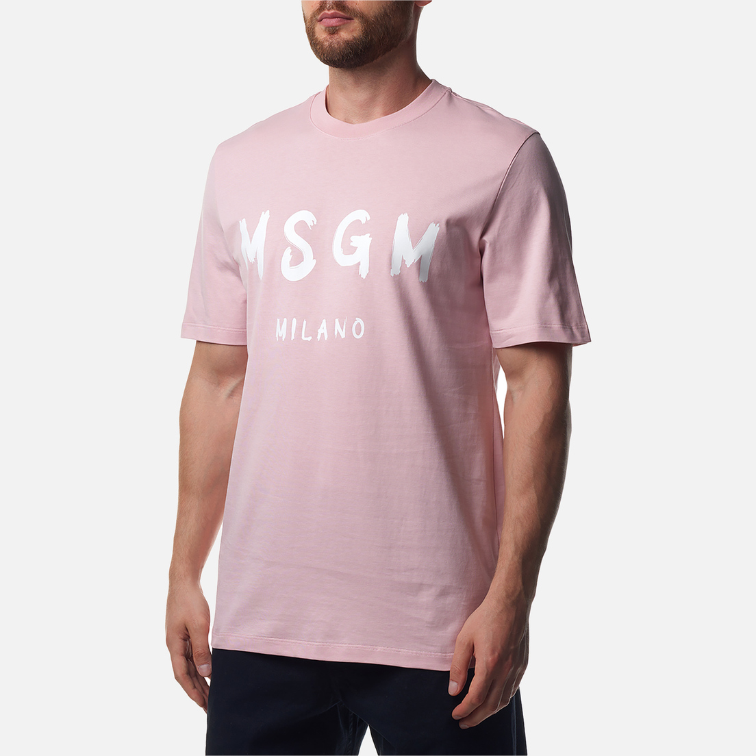 MSGM Мужская футболка Brush Stroke Logo