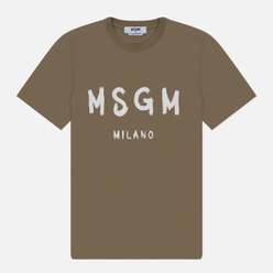MSGM Мужская футболка Brush Stroke Logo
