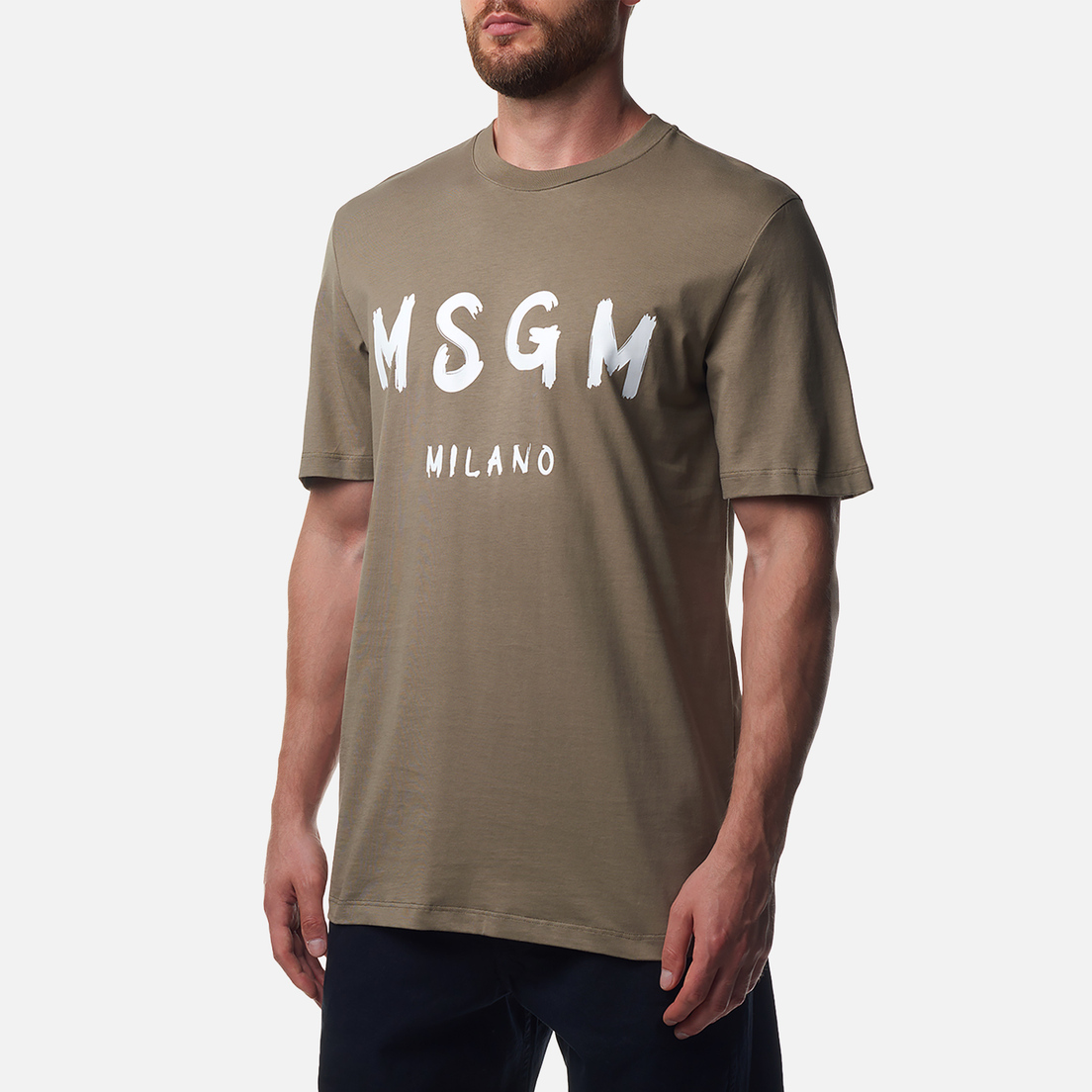 MSGM Мужская футболка Brush Stroke Logo