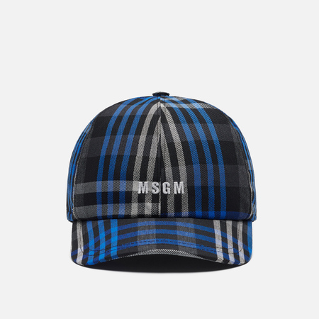 фото Кепка msgm micrologo plaid baseball, цвет синий