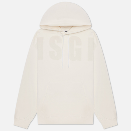 фото Мужская толстовка msgm macrologo tonal print hoodie, цвет бежевый, размер s