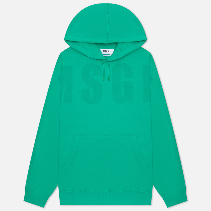 Мужская толстовка MSGM Macrologo Tonal Print Hoodie, цвет зелёный