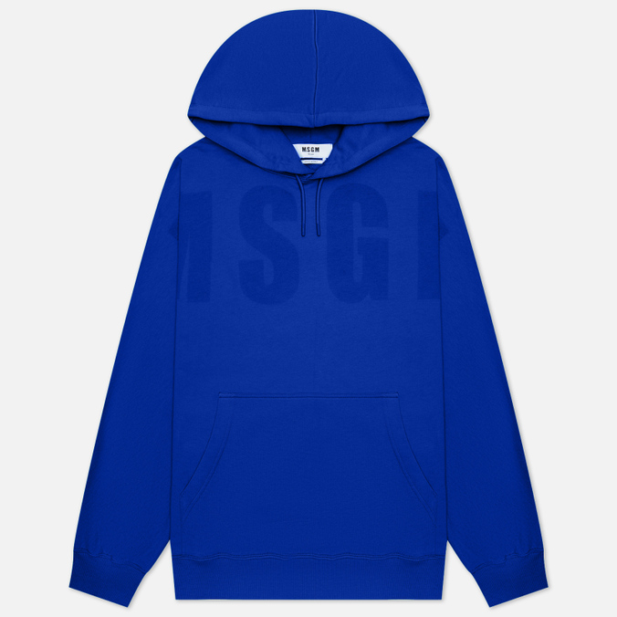 Мужская толстовка MSGM Macrologo Tonal Print Hoodie, цвет синий