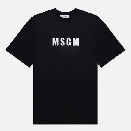 фото Мужская футболка msgm macrologo print, цвет чёрный, размер s