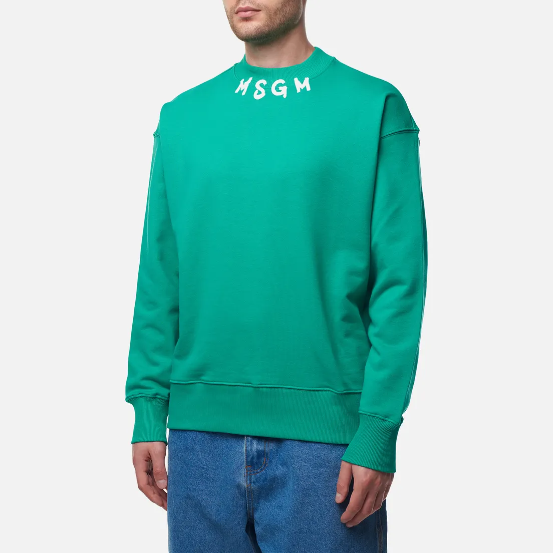 MSGM Мужская толстовка Collar Brush Stroke Logo