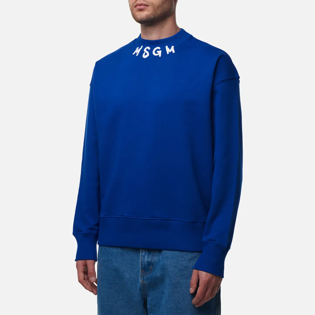 MSGM Мужская толстовка Collar Brush Stroke Logo