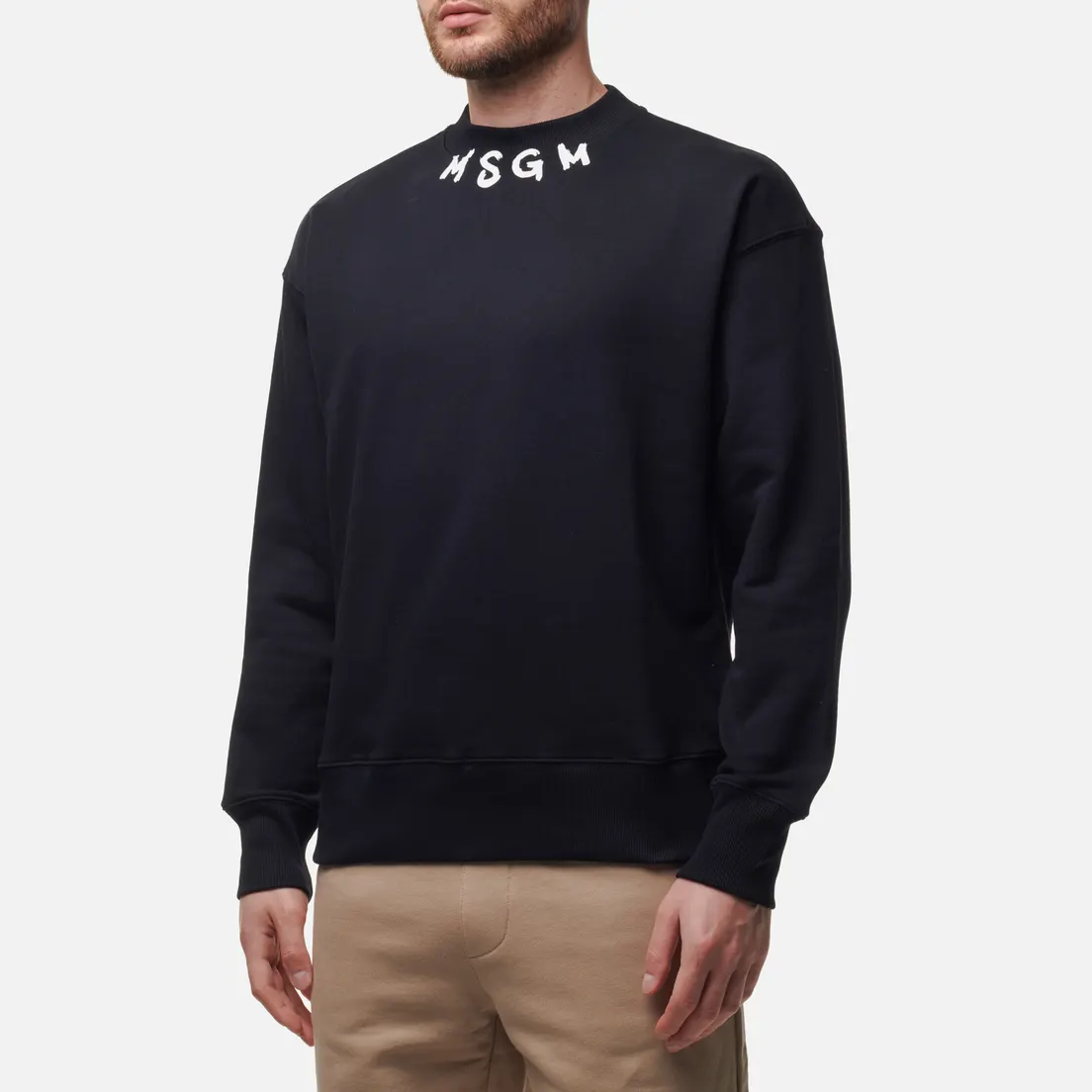 MSGM Мужская толстовка Collar Brush Stroke Logo