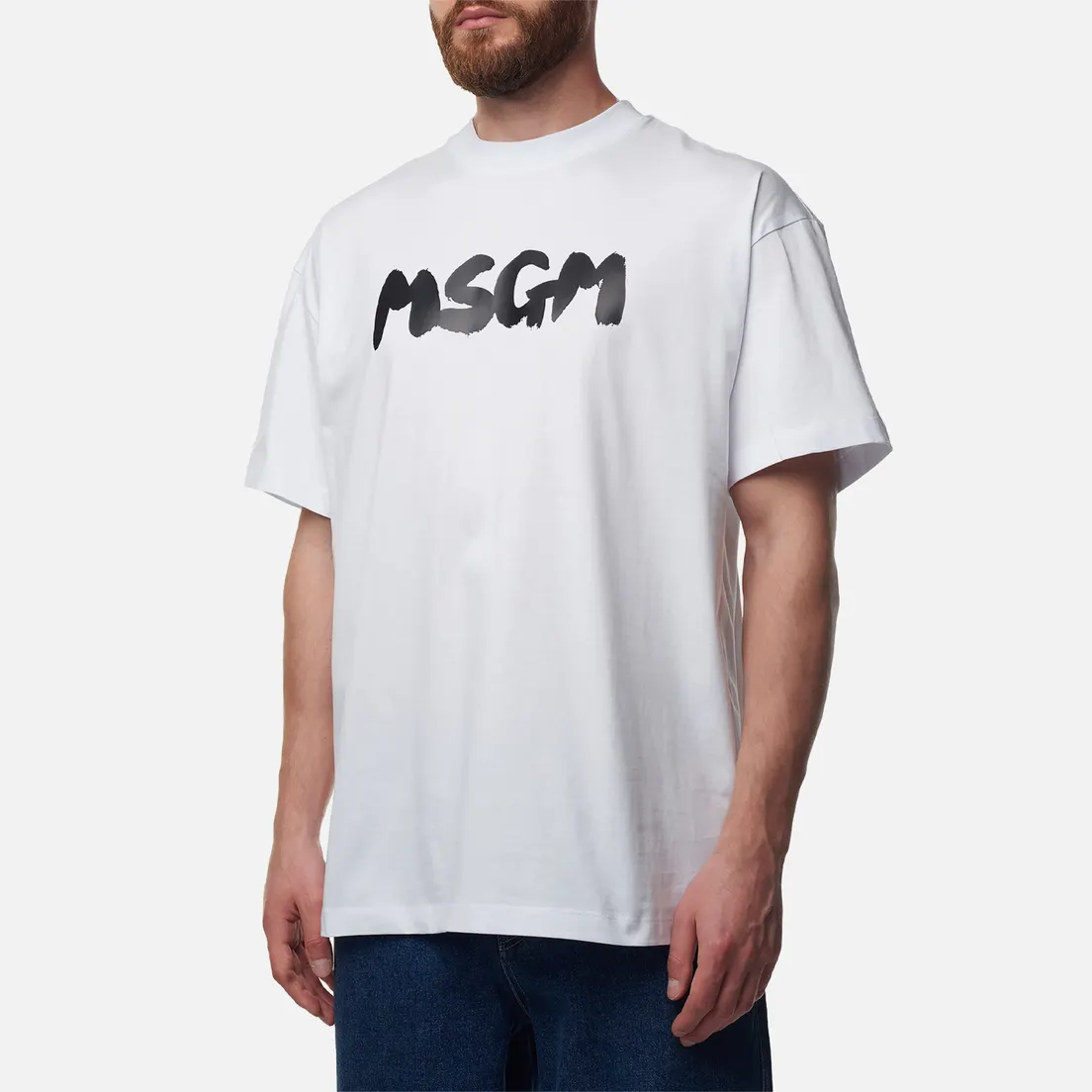 MSGM Мужская футболка New Brush Stroke Logo