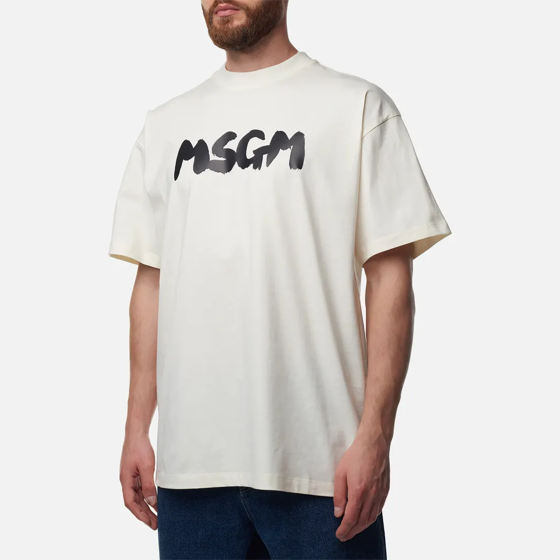 MSGM Мужская футболка New Brush Stroke Logo