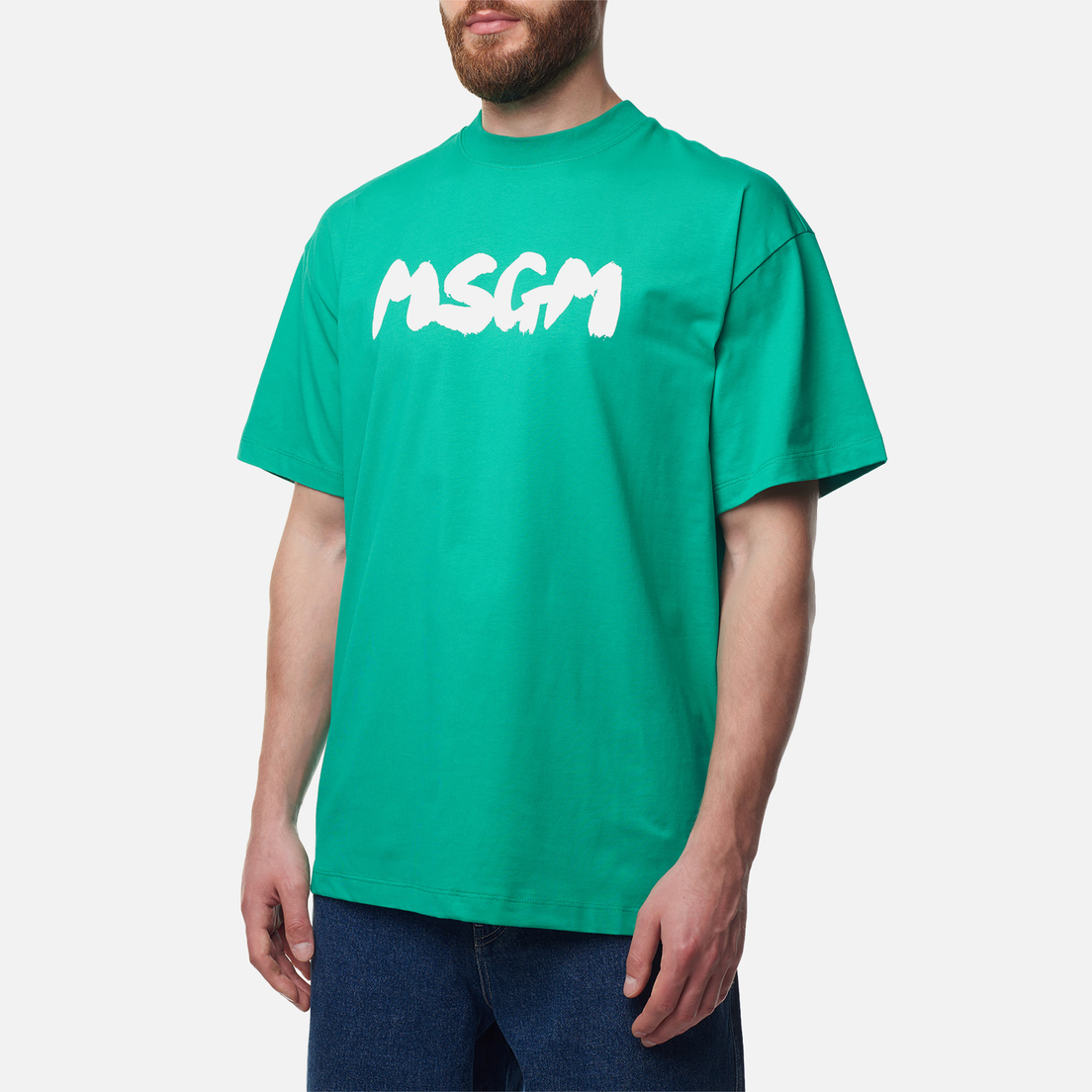 MSGM Мужская футболка New Brush Stroke Logo