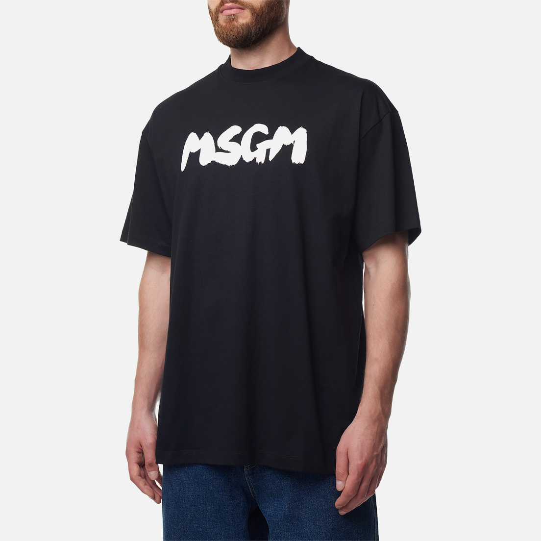 MSGM Мужская футболка New Brush Stroke Logo