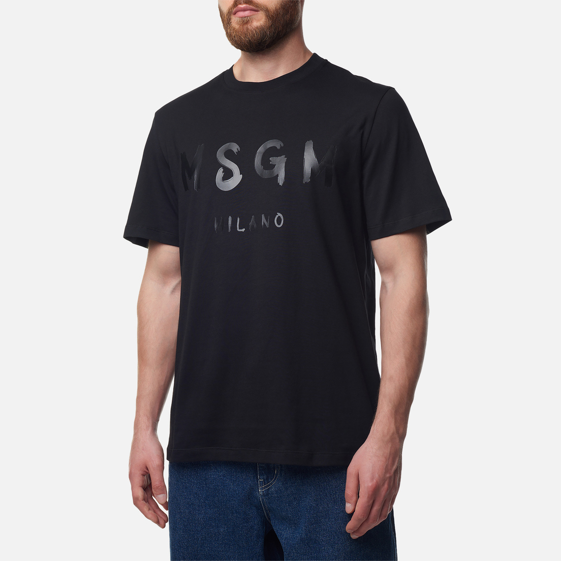 MSGM Мужская футболка Brush Stroke Logo