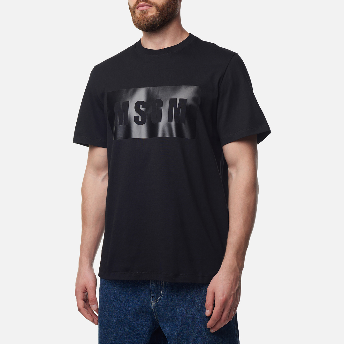 MSGM Мужская футболка Box Logo Print