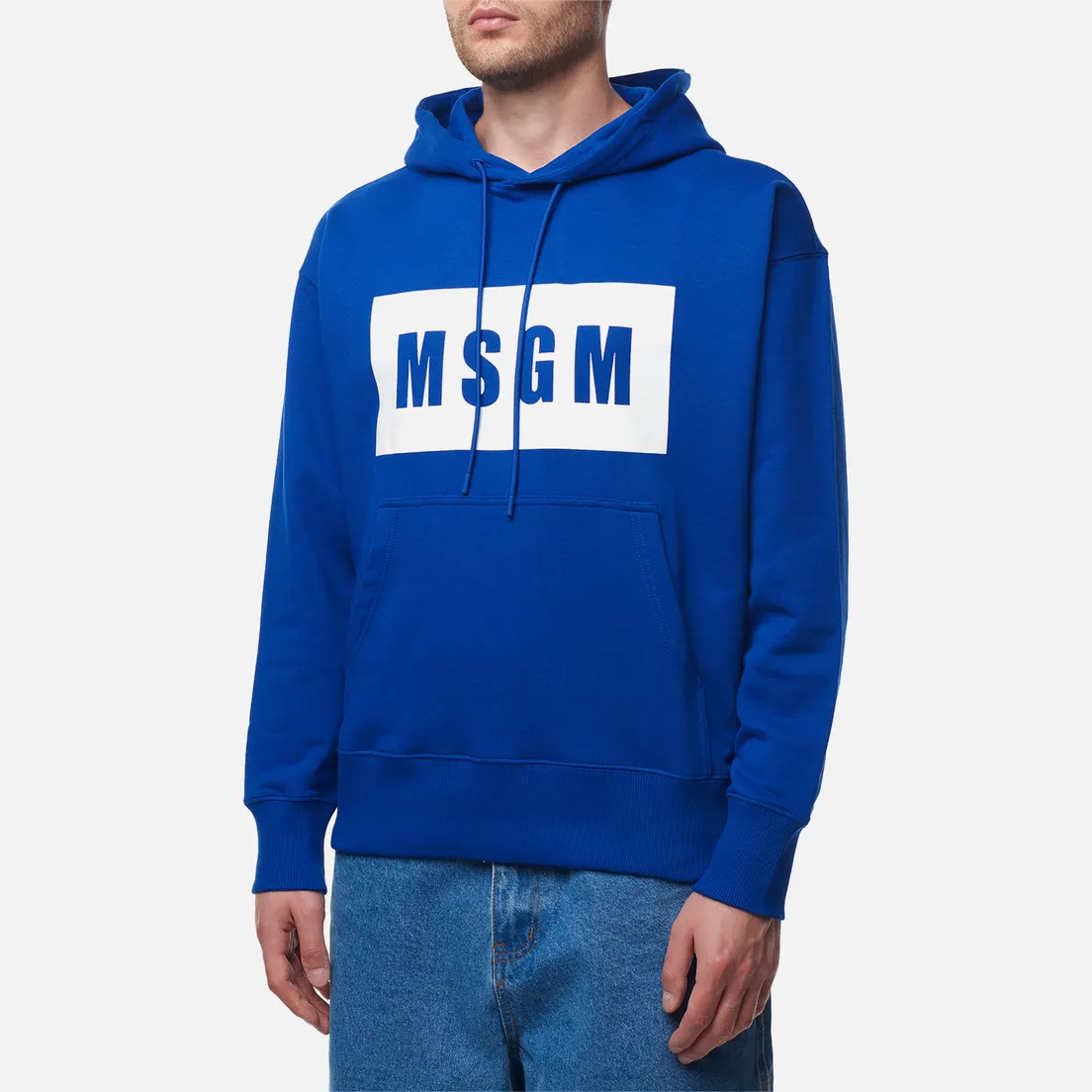MSGM Мужская толстовка Box Logo Print Hoodie