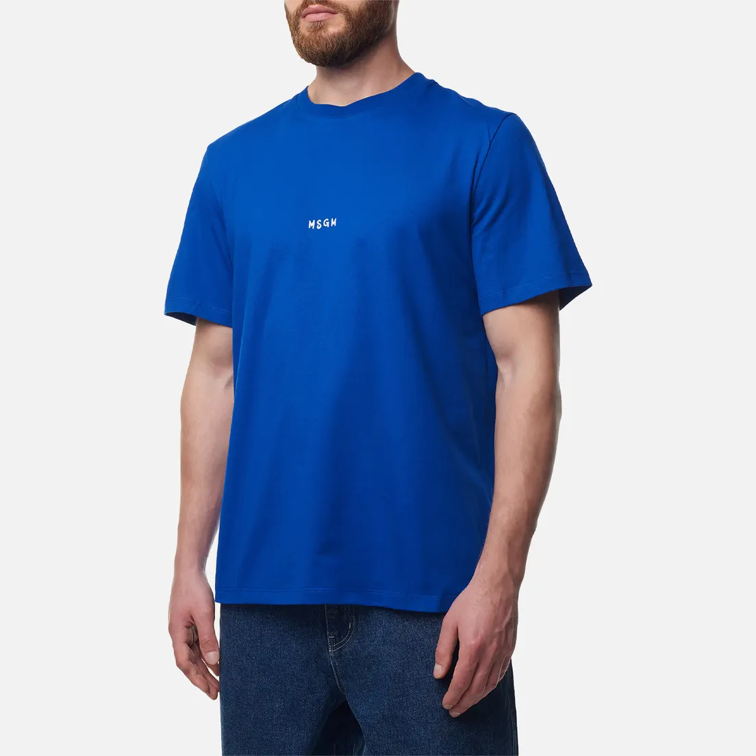 MSGM Мужская футболка Brush Stroke Micrologo