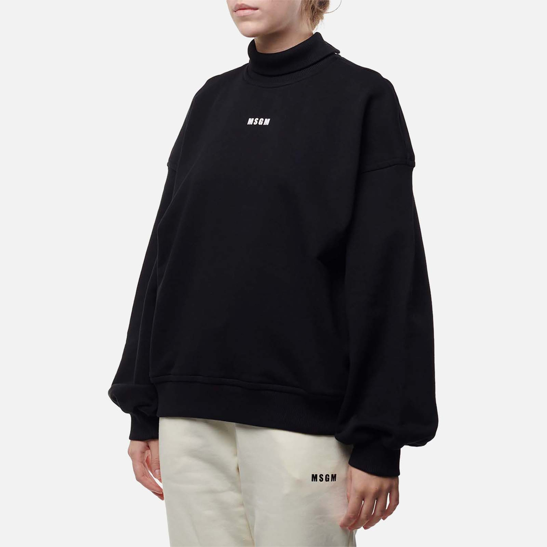 MSGM Женская толстовка Micrologo Print Half Neck