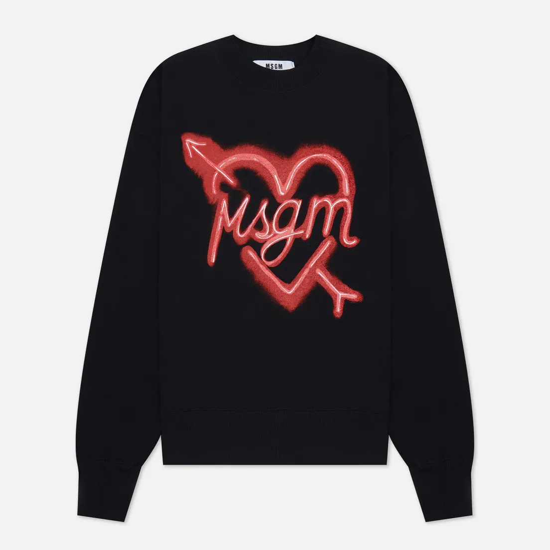 MSGM Женская толстовка Neon Heart Print