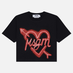 MSGM Женская футболка Neon Heart Print