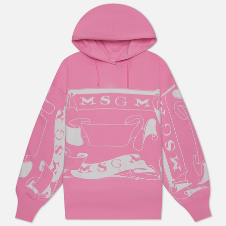 фото Женская толстовка msgm x lorenza longhi hoodie, цвет розовый, размер xs