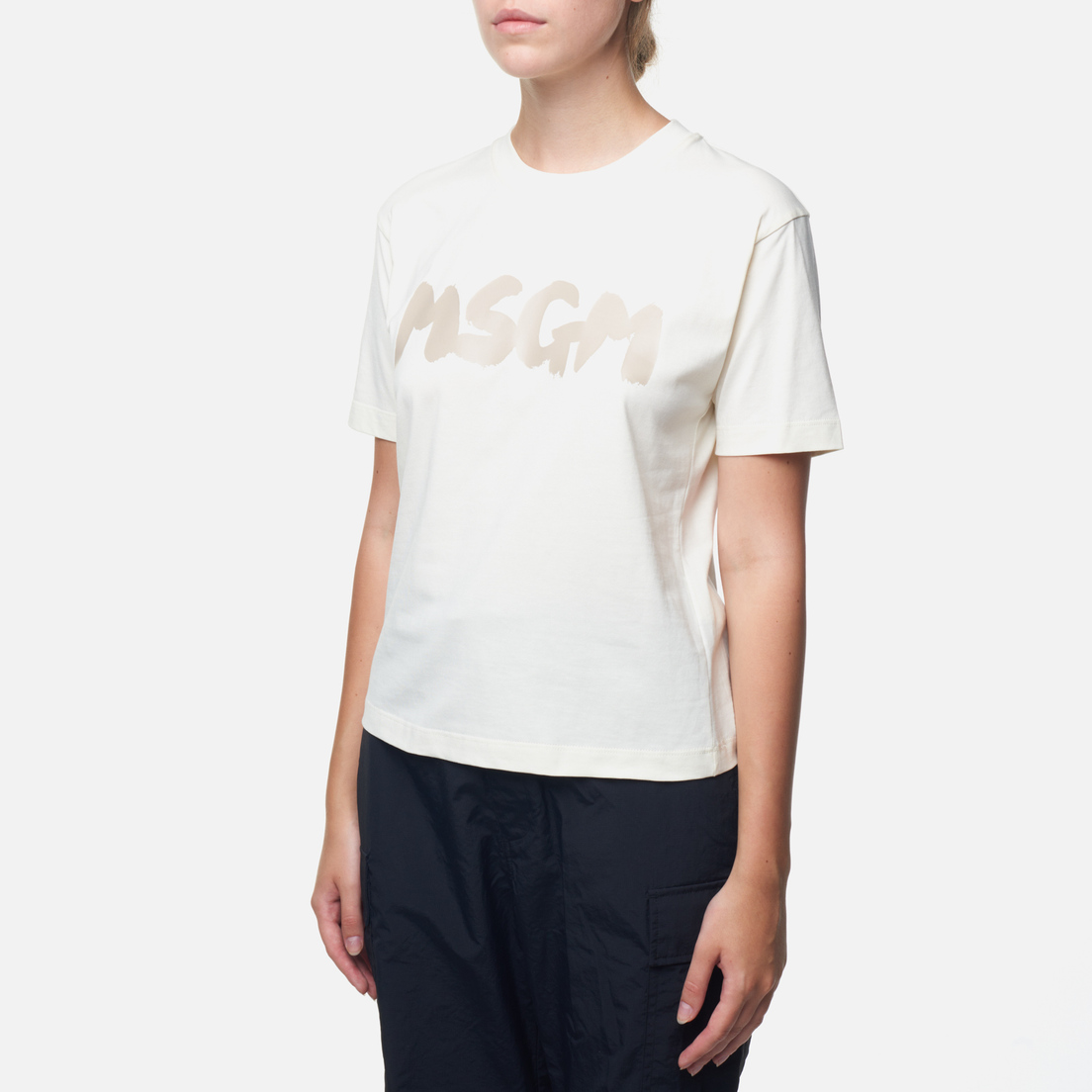 MSGM Женская футболка New Logo Brush