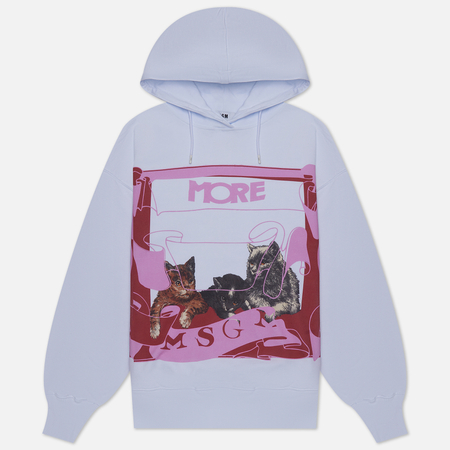фото Женская толстовка msgm x lorenza longhi cats hoodie, цвет белый, размер xs