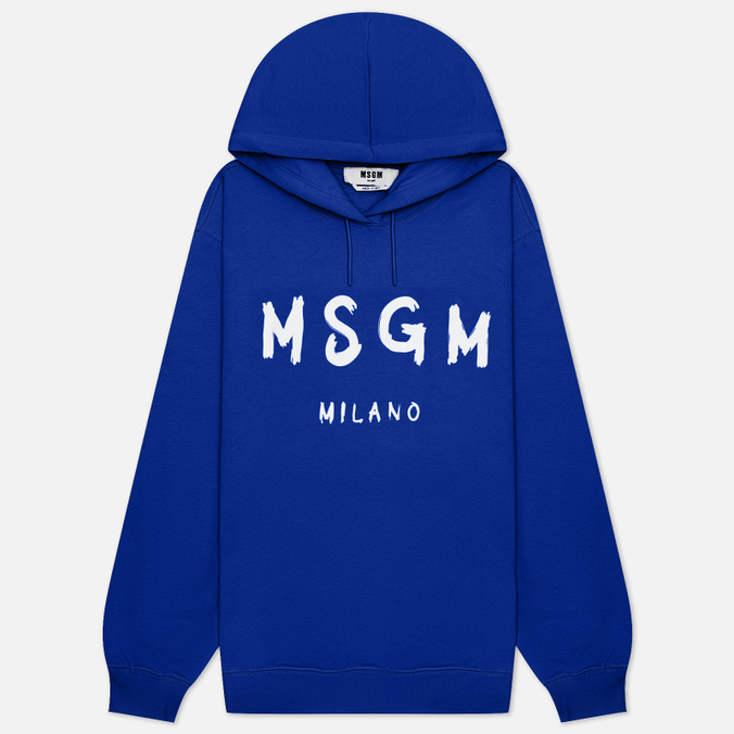 Женская толстовка MSGM Brush Stroke Logo Hoodie, цвет синий