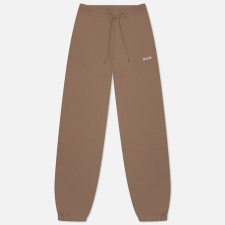 фото Женские брюки msgm micrologo print seasonal, цвет бежевый, размер xs